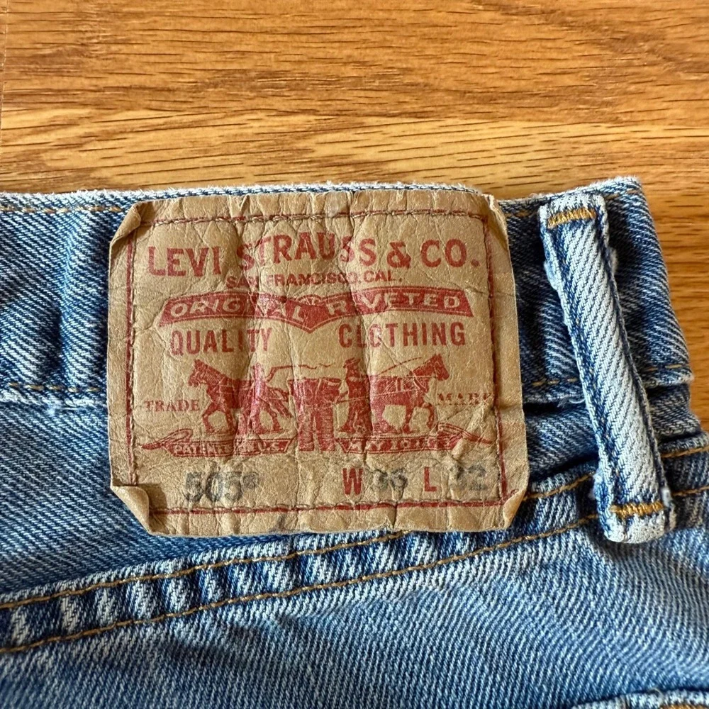 Levi's 505 Straight Fit Men's Jeans 36x32 Light Wash Denim Classic Five-Pocket‎